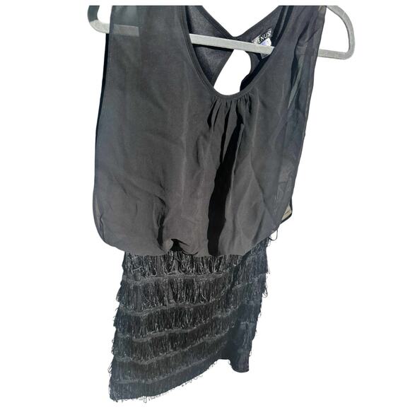 Venus Sleeveless Fringe Dress with Chiffon Accent Size 8 Y2K 1920s Style - Picture 1 of 4